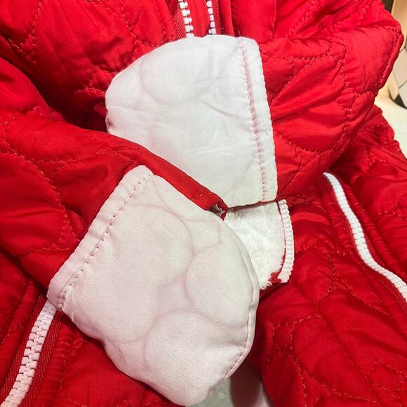 Baby Snow Suit 3M - 6M Fleece Lining Hoodie Quited Water Resistant, Red - Picture 5 of 10